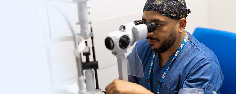 optometrist examining